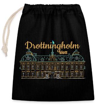 Schloss Drottningholm in Schweden - Verschließbarer Geschenkbeutel aus Baumwolle (25x30cm) - Schwarz - Vorne