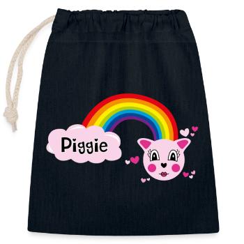 Piggie mimi by Helfspawn - Closable cotton gift bag (25x30cm) - navy - Front