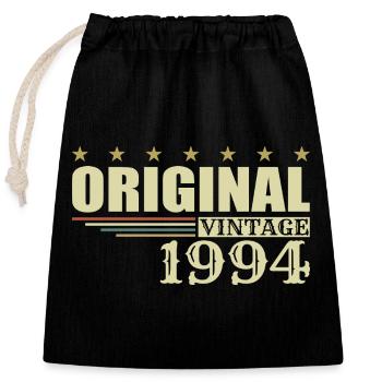 1994 Birthday - 1994 - Closable cotton gift bag (25x30cm) - black - Front