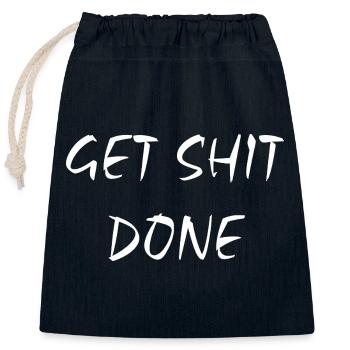 Faites-vous chier - Sac cadeau en coton avec cordon (25 x 30 cm) - bleu marine - Devant