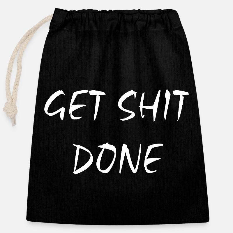 Faites-vous chier - Sac cadeau en coton avec cordon (25 x 30 cm) - noir