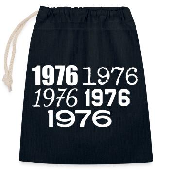 1976 - Closable cotton gift bag (25x30cm) - navy - Front