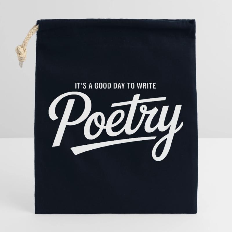 Midnight Verse Script Tee Sac cadeau en coton avec cordon (25 x 30 cm)