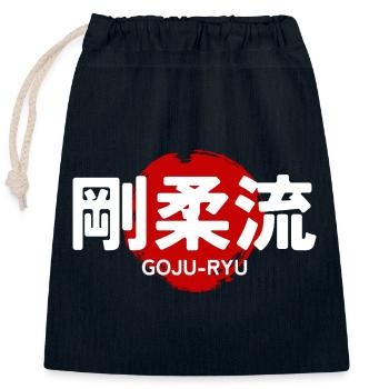 Goju Ryu Karate Martial Art GYM Japanese Kanji - Closable cotton gift bag (25x30cm) - navy - Front
