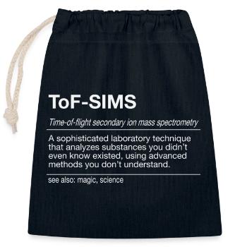 ToF-SIMS Ion Mass Spectrometry - Closable cotton gift bag (25x30cm) - navy - Front