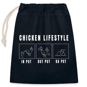Lustiges Huhn Lifestyle Comic I Vogel Geschenk - Verschließbarer Geschenkbeutel aus Baumwolle (25x30cm) - Navy - Vorne