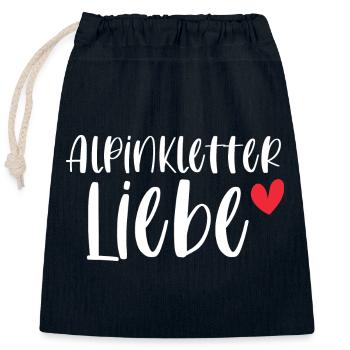 Klettern Alpinklettern Liebe Berge Geschenk - Verschließbarer Geschenkbeutel aus Baumwolle (25x30cm) - Navy - Vorne