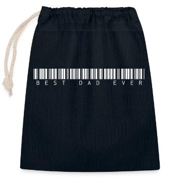 Bester Papa aller Zeiten Barcode - Verschließbarer Geschenkbeutel aus Baumwolle (25x30cm) - Navy - Vorne