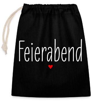 Feierabend, Partnerlook, Gruppenshirt, Party - Verschließbarer Geschenkbeutel aus Baumwolle (25x30cm) - Schwarz - Vorne