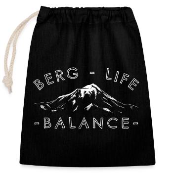 "Mountain Life Balance" - Mountains, Alps, Dolomites - Closable cotton gift bag (25x30cm) - black - Front