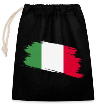 Italien - Verschließbarer Geschenkbeutel aus Baumwolle (25x30cm) - Schwarz - Vorne