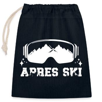 Après Ski, Ski Goggles - Sac cadeau en coton avec cordon (25 x 30 cm) - bleu marine - Devant