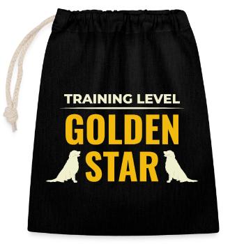 Niveau de formation Golden Star Golden Retriever Design - Sac cadeau en coton avec cordon (25 x 30 cm) - noir - Devant