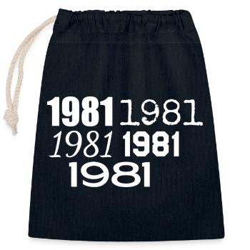 1981 - Closable cotton gift bag (25x30cm) - navy - Front