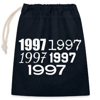 1997 - Closable cotton gift bag (25x30cm) - navy - Front