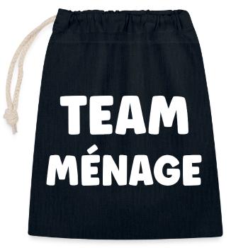 CLEANING TEAM - Closable cotton gift bag (25x30cm) - navy - Front