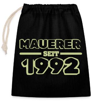 1992 - Closable cotton gift bag (25x30cm) - black - Front