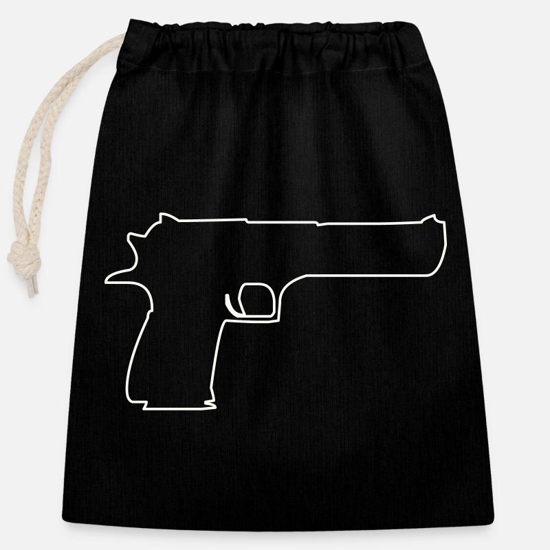 Weapon - Closable cotton gift bag (25x30cm) - black