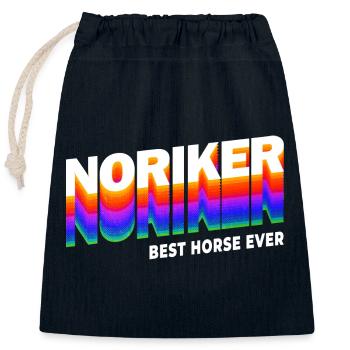 Noriker Chevaux Design / Idée cadeau - Sac cadeau en coton avec cordon (25 x 30 cm) - bleu marine - Devant