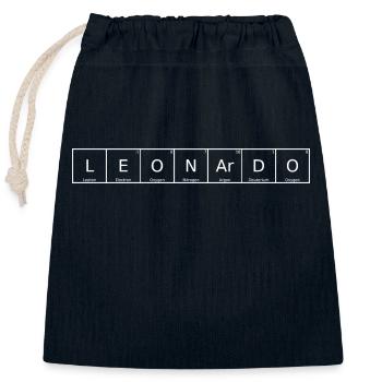 Nom Léonard Prénom Chimie Tableau périodique - Sac cadeau en coton avec cordon (25 x 30 cm) - bleu marine - Devant
