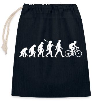Evolution Fahrrad - Radeln - Fahrrad fahren - Verschließbarer Geschenkbeutel aus Baumwolle (25x30cm) - Navy - Vorne