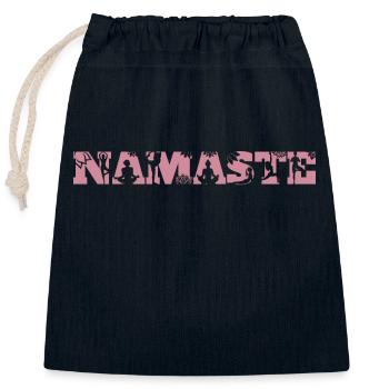 Namaste Geschenkidee - Verschließbarer Geschenkbeutel aus Baumwolle (25x30cm) - Navy - Vorne