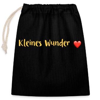 Schwangerschaft - Babysprüche - Verschließbarer Geschenkbeutel aus Baumwolle (25x30cm) - Schwarz - Vorne
