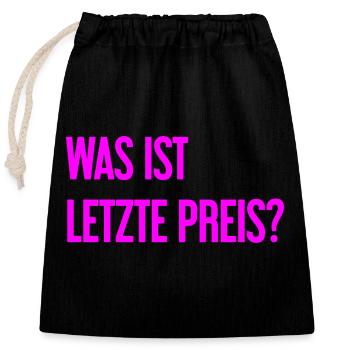What is last price? - Closable cotton gift bag (25x30cm) - black - Front