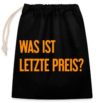 What is last price? - Closable cotton gift bag (25x30cm) - black - Front