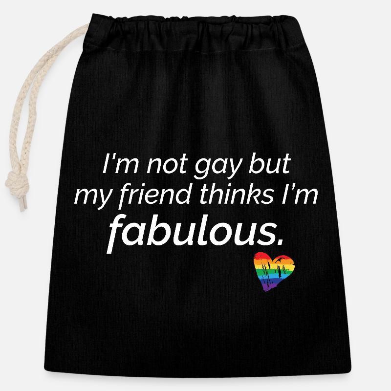 Fabelhafter Freund LGBTQ Stolz Herz Design - Verschließbarer Geschenkbeutel aus Baumwolle (25x30cm) - Schwarz