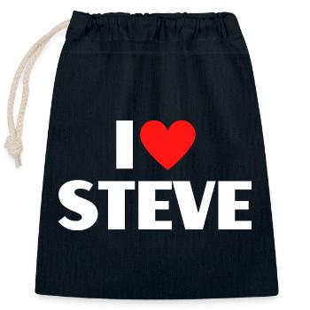 I love Steve Rotes Herz Romantischer Name Fan - Verschließbarer Geschenkbeutel aus Baumwolle (25x30cm) - Navy - Vorne
