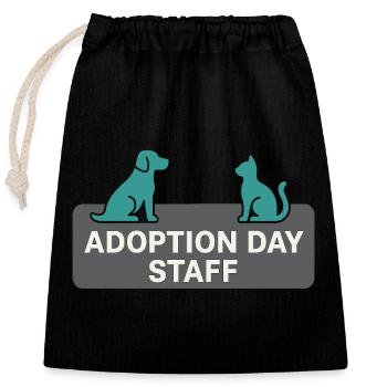 Adoption Day Pet Rescue Shelter - Closable cotton gift bag (25x30cm) - black - Front