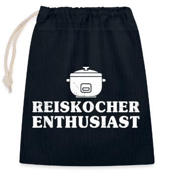 Cuisson du cuiseur à riz DIVERTISSEMENT PASSIONNÉ - Sac cadeau en coton avec cordon (25 x 30 cm) - bleu marine - Devant