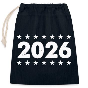 2026 Star Frame - Closable cotton gift bag (25x30cm) - navy - Front