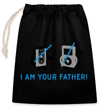 darth vader vs pod - Sac cadeau en coton avec cordon (25 x 30 cm) - noir - Devant
