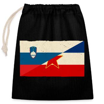 Slowenien und Jugoslawien Vintage Flagge - Verschließbarer Geschenkbeutel aus Baumwolle (25x30cm) - Schwarz - Vorne