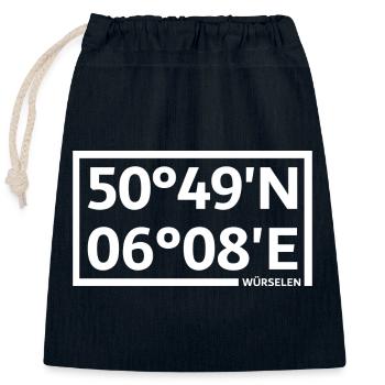Würselen Koordinaten - Verschließbarer Geschenkbeutel aus Baumwolle (25x30cm) - Navy - Vorne