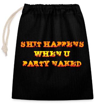 Party Alarm! - Closable cotton gift bag (25x30cm) - black - Front