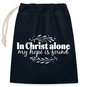 In Christ alone - Closable cotton gift bag (25x30cm) - navy - Front