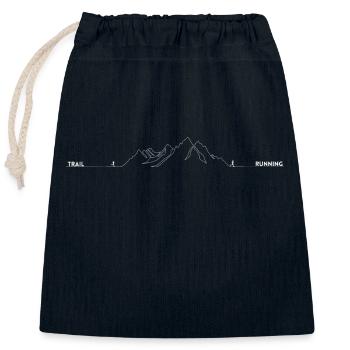 Trail Running Trail Run Traillauf Laufsport - Sac cadeau en coton avec cordon (25 x 30 cm) - bleu marine - Devant