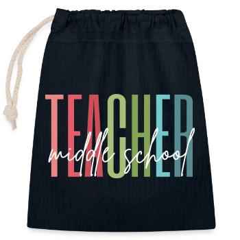 Middle School Teacher Geschenk - Verschließbarer Geschenkbeutel aus Baumwolle (25x30cm) - Navy - Vorne