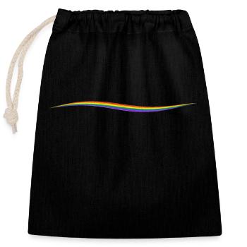 Rainbow Line - Closable cotton gift bag (25x30cm) - black - Front