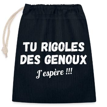 funny phrase, quote, sarcasm - Closable cotton gift bag (25x30cm) - navy - Front