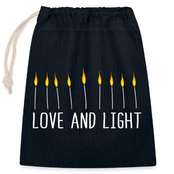 Hanukah Hanukkah Chanukkah - Closable cotton gift bag (25x30cm) - navy - Front