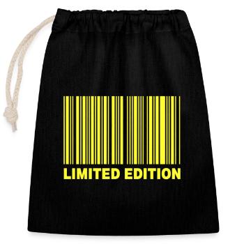 ÉDITION LIMITÉE - CODE-BARRES - Sac cadeau en coton avec cordon (25 x 30 cm) - noir - Devant