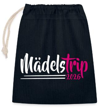 Mädelstrip 2026 Girls Trip Mädelstour Mädlstrip - Verschließbarer Geschenkbeutel aus Baumwolle (25x30cm) - Navy - Vorne