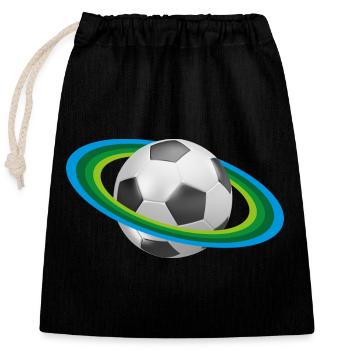 Le football, le soccer, - Sac cadeau en coton avec cordon (25 x 30 cm) - noir - Devant