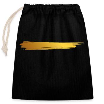 Peinture blob splash peinture peintre cadeau rayures or - Sac cadeau en coton avec cordon (25 x 30 cm) - noir - Devant