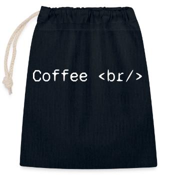 Café web developer humor funny - Closable cotton gift bag (25x30cm) - navy - Front