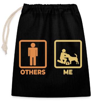 Figurines de bâton vétérinaire - Sac cadeau en coton avec cordon (25 x 30 cm) - noir - Devant